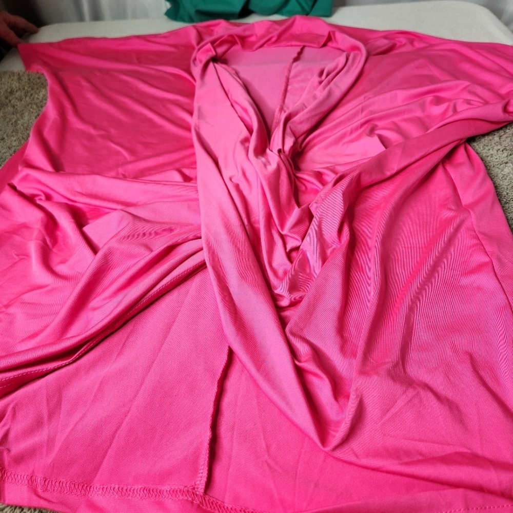 Lyaner Bright Pink Cowl Drop Top - Picture 7 of 8